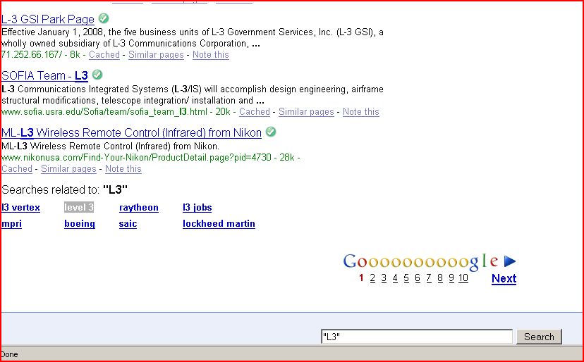 Google Search for "L3"