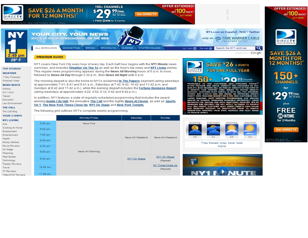 Direct TV media buy on NY1 - irony or bad choice?